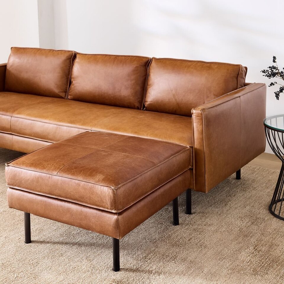 Axel Leather Reversible Modular Sofa (226 cm) West Elm UK